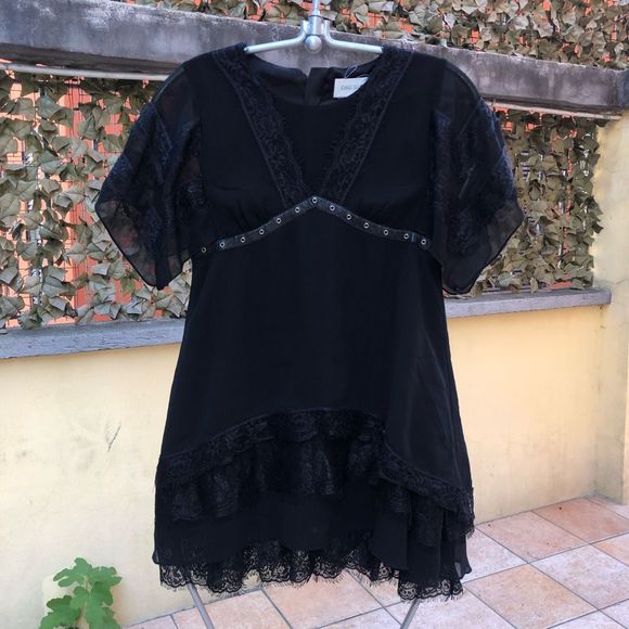 DIESEL Black Tessie Lace Dress Short Sleeve Lace Dress Size 8 - Picture 1 of 15